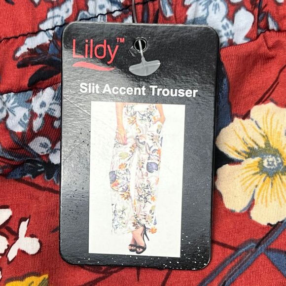 Lildy Pants Women Large Boho Festival Style Floral Casual Summer Wide Slit Leg - Picture 11 of 14